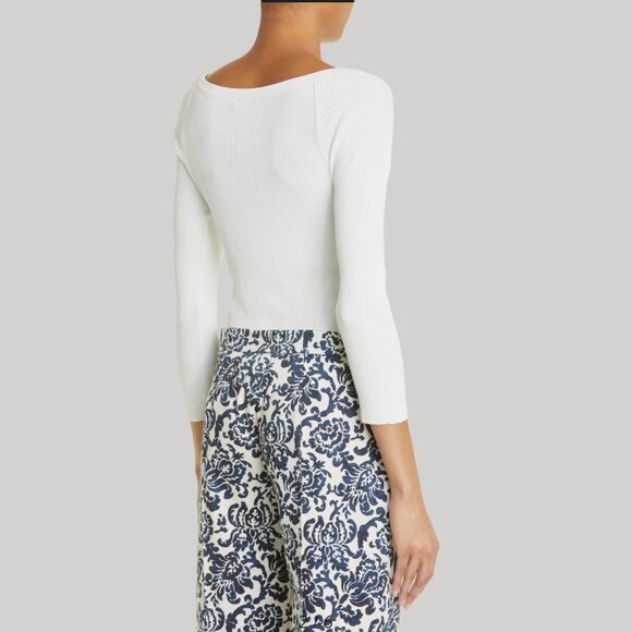 NWT Women's MAX MARA Saturno Ballet Neck Rib Sweater | Size S - Picture 3 of 14